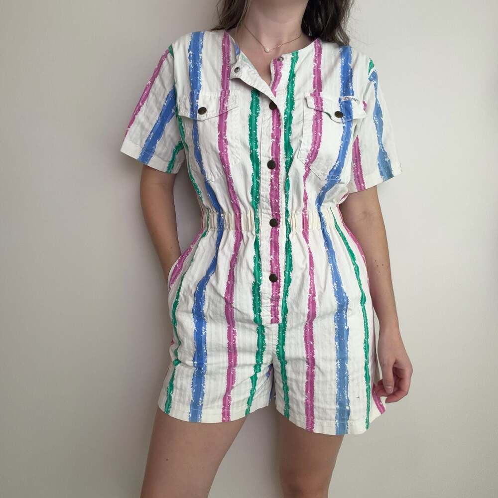 Vintage Dreams Striped Romper